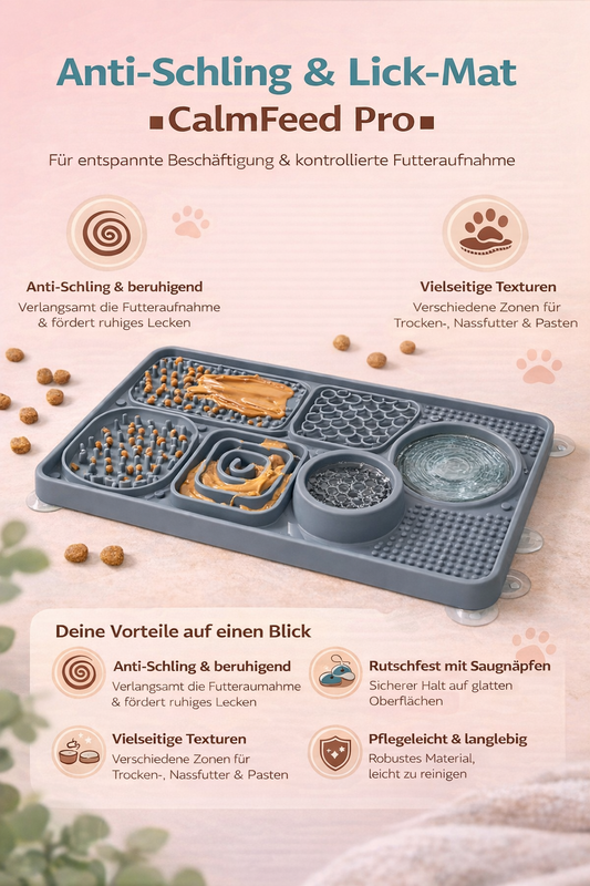 CalmMat – Leck- & Slow-Feeding-Matte für Hunde & Katzen