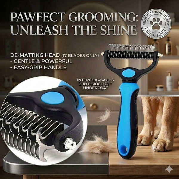 GroomDuo Set – Entfilzungsrechen und Stahlkamm für Hund und Katze