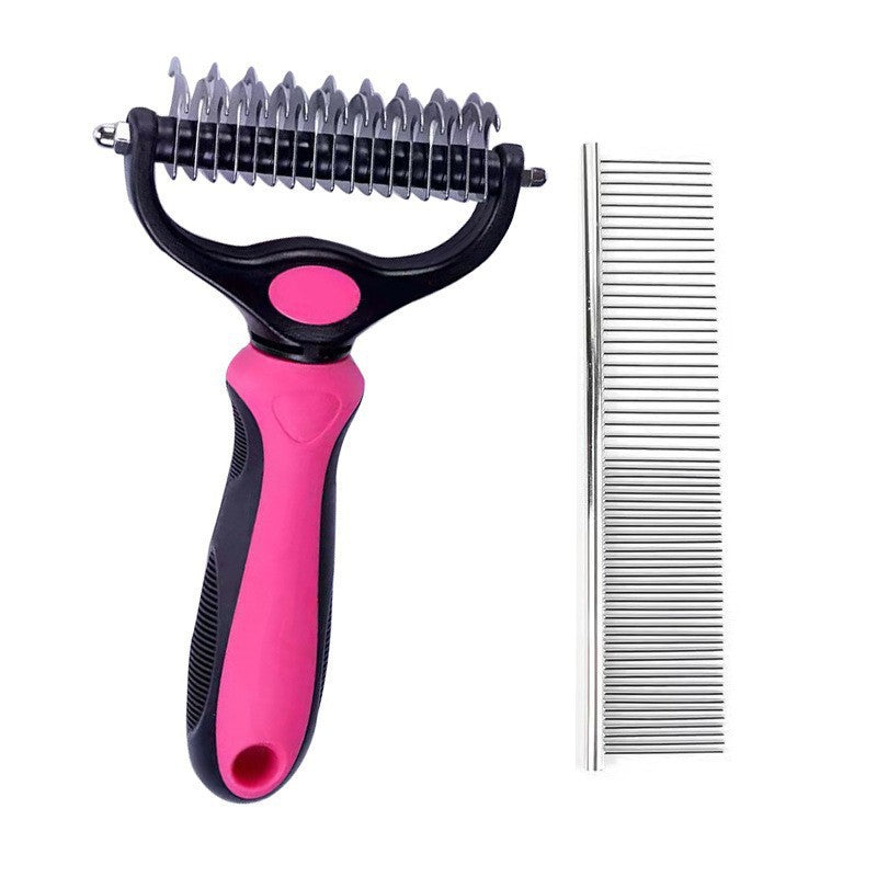 GroomDuo Set – Entfilzungsrechen und Stahlkamm für Hund und Katze