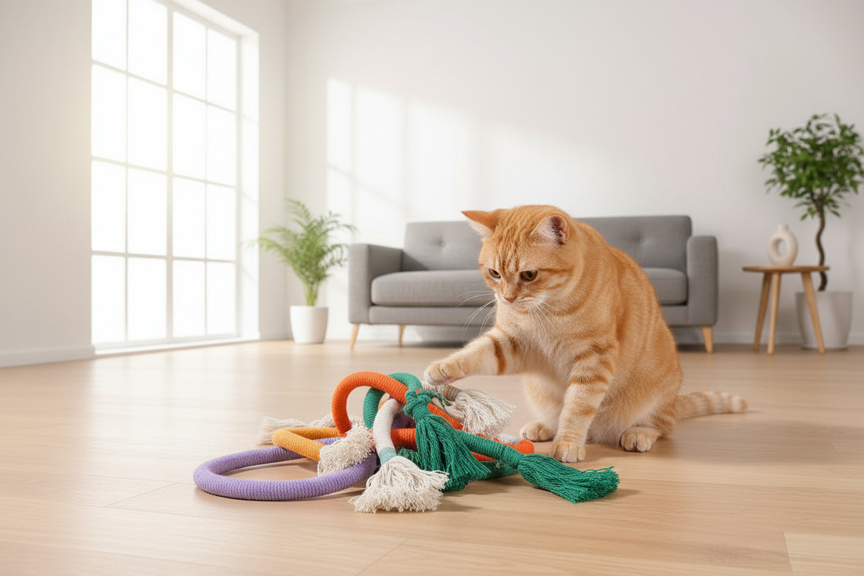 CalmRope – Baumwoll-Kauspielzeug & Zahnpflege-Spielzeug für Katzen