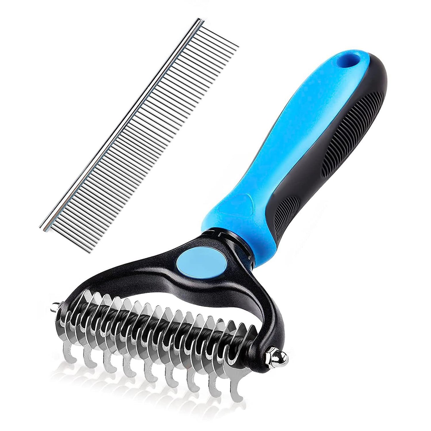 GroomDuo Set – Entfilzungsrechen und Stahlkamm für Hund und Katze