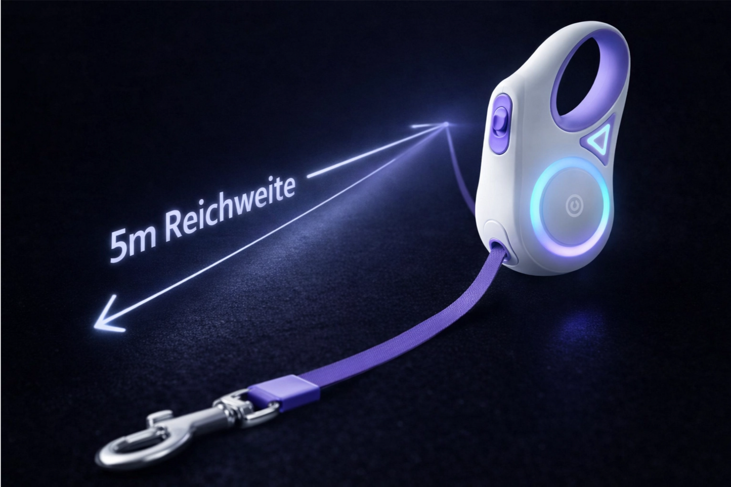 GlowLeash – LED, einziehbare Hundeleine (3m / 5m)